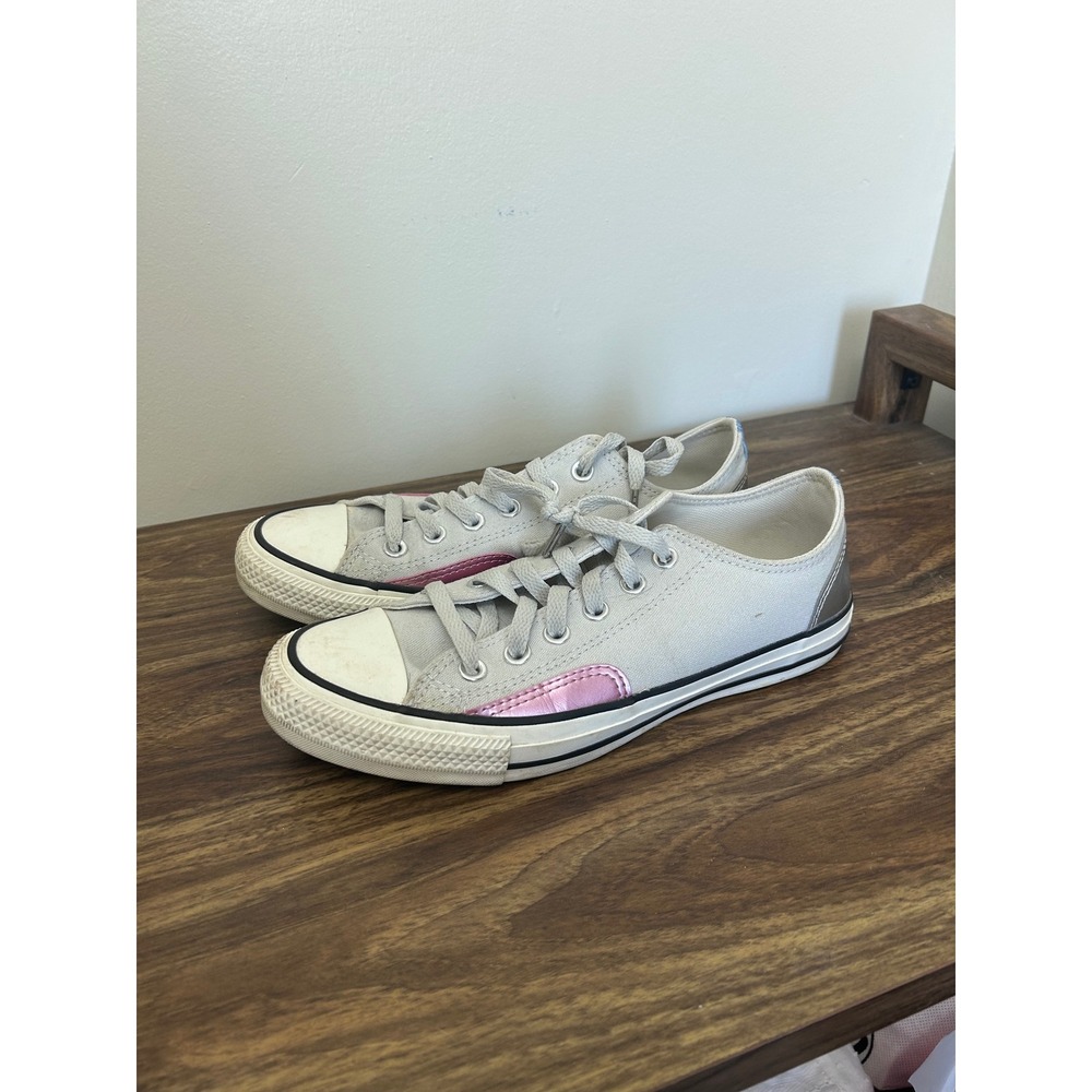 Converse All Star Chuck Taylor Grey Pink Silver Metallic Sneakers size 8 A09799F